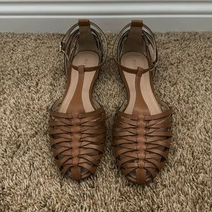 Pyramidis by Anthropologie Woven T-strap Flat Sandals - 39